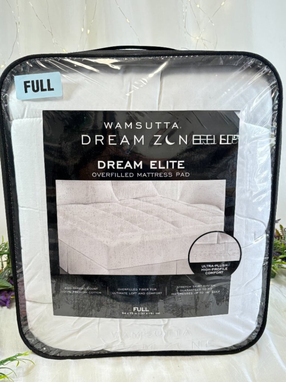 Wamsutta Dream Zone 400 TC FULL  Premium Cotton Overfilled  Mattress Pad 18" New